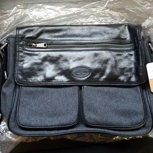 Fossil Messenger leather wool bag transit ew luggage carry on Laptop Bag